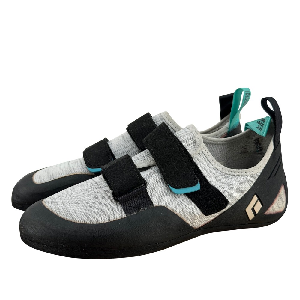 Black Diamond Momentum Womens 9 Climbing Shoes Aluminum Aqua Knit